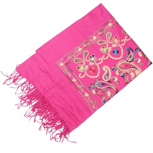 Women’s Embroidered Oversize Tassel Pashmina Shawl Scarf Gift for Women3