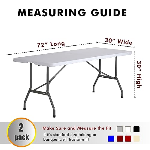 Nasitos 2 Pack Black Tablecloth 6 Foot-Open Back Fitted Tablecloth Rectangle Table, Washable Fabric Trade Show Table Cover for Craft Show, Display, Parties, Wedding, Events - Image 7