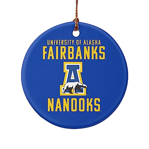 GRAPHICS & MORE University of Alaska, Fairbanks Nanooks Logo Porcelain Holiday Christmas Tree Ornament - 2.8" (7.1 cm)