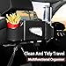 Joezhe Back Seat Car Organizer,4 in 1 Multifunctional Car Back Seat Storage Box with Drink Cup Holder Tissue Box, for Hold Phone,Snacks, Drinks, Handbag-Black