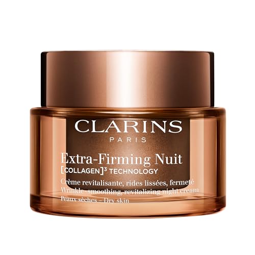 Clarins NEW Extra-Firming Night Moisturizer | Firming and Renewing Anti Aging Night Cream | Contains Collagen Polypeptide, Avocado Peptides, Shea Butter & Niacinamide | REFILLABLE | Dry Skin Type
