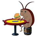 Funny Meme Roach Bug Eating Burger at Table Color Vinyl Decal Sticker Bumper Window Gift Laptop Accessories