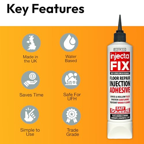 Image of Floor-Fix Pro Injectafix - All in One Repair Kit for Loose /Hollow & Tiles Repair + Squeaky Wood, LVT & Laminate. Includes Anti- Clog Air-Tight Cap. Does NOT Require Caulk Gun (3)