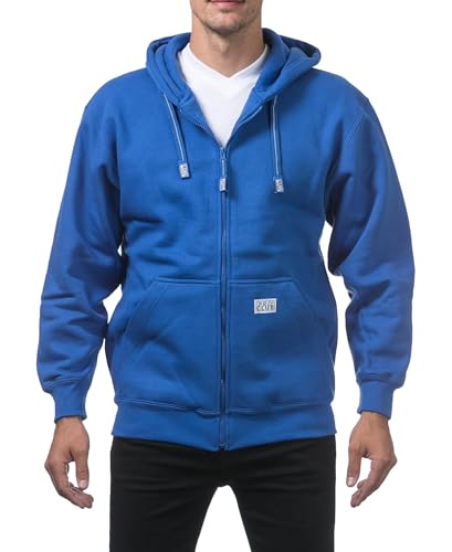 Pro Club Men's Heavyweight Full Zip Fleece Hoodie,X-Large, Royal4