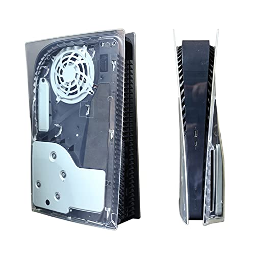 PS5 Console Cover Shell Clear PS5 Shell Plate Cover Protector TPU Anti-Scratch Shockproof PS5 Gaming Console Cover Replacement Plate Shell for Playstation 5 Disc Edition Console