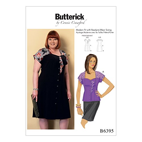 Butterick Patterns Sweetheart-Neckline Blouse And Dress With Front Ruffle
