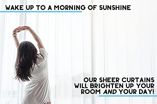 Hlc.me Black Sheer Voile Window Treatment Rod Pocket Curtain Panels For Bedroom And Living Room (54 X 84 Inches Long, Set Of 2) #TOP4