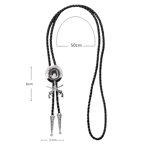 Image of Jeilwiy Bolo Tie for Men Western Cowboy Tie Necklace Gold Bolo Tie Leather Necktie Halloween Tie Accessories for Women