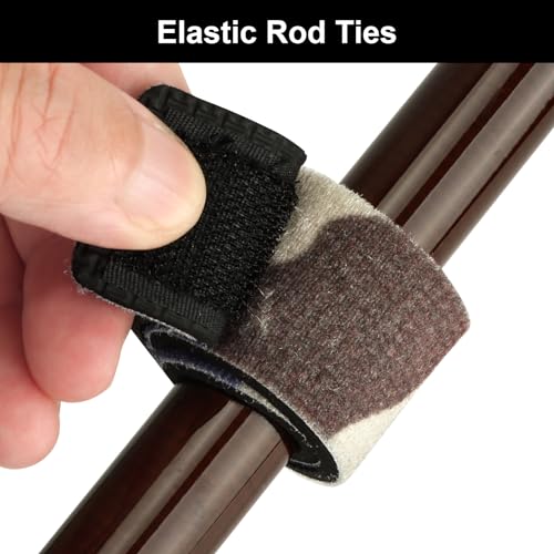 Realure 8 Pcs Fishing Rod Straps Adjustable Neoprene Ties Straps Elastic Fishing Rod Belt Ties for Fixed Fishing Rods Gear Strap Spinning Rod Sea Rod Feeder Rod Carp Rod Wrap Protectors - Image 4