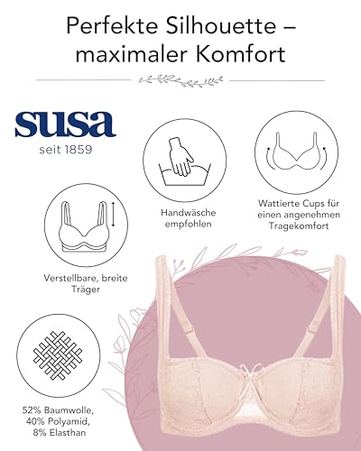 SUSA Dirndl Balconette BH 7592 mit Bügel & zierlicher Schleife - Größe A-F - Dirndl-BH mit wattierten Cups & verstellbaren Trägern… – Ansicht 5