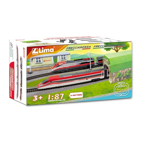 Lima Treno Set Frecciarossa 1:87, ETR500 e ETR1000, Modellino Scala HO, A Batterie, 3+ Anni
