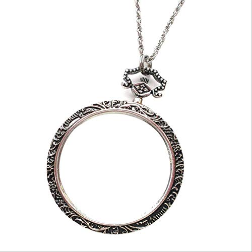Mini collier pendentif rétro portable 6X en verre HD pour lecture de poche