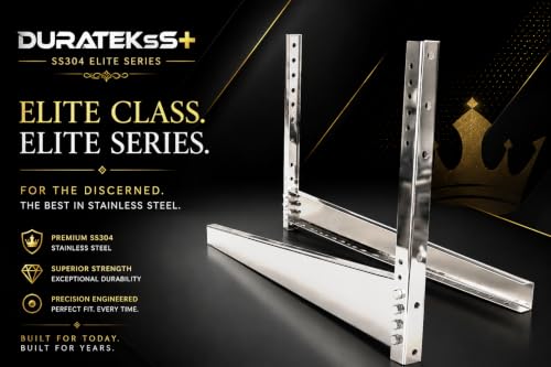 Image of SS304 Elite Series Stainless Steel Outdoor AC Stand Wall Mount Bracket (2-5 Ton), 2 mm Thick, 24 Inch Arms, Complete Stainless Steel Hardware Kit