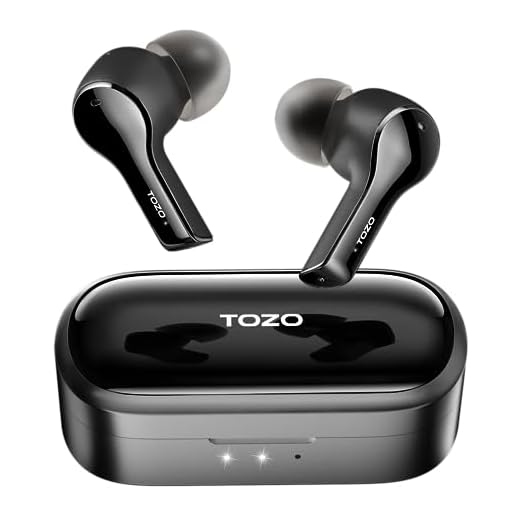 TOZO T9 True Wireless Earbuds Cancelamento de Ruído Ambiental 4 Mico Cancelamento de Ruído de Chamada Fone de ouvido Deep Bass Bluetooth 5.3 Leve Estojo de Carregamento Sem Fio IPX7 Preto à prova d'água