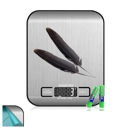 Digital Kitchen Scale, Multifunction Food Scale Measure Weight(MAX:11LB/5KG/176OZ) Accurately, Stainless Steel Scale Digital Weight, Tare Function, Large LCD Display, Waterproof, 4 unit(G/ML/OZ/LB.OZ)