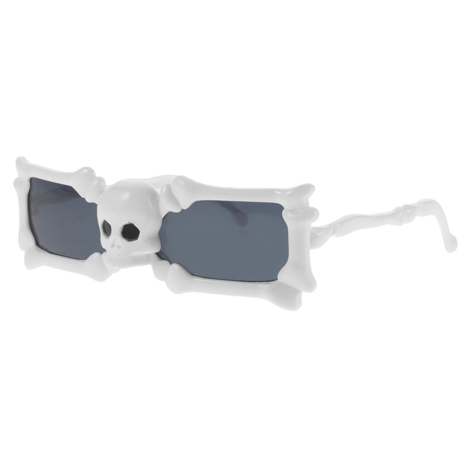 KICHOUSE Skull Glasses Frame Funny Halloween Party Sunglasses Plastic Skull Shaped Eyewear