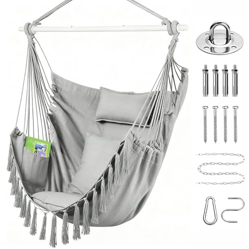 Goutime Chaise hamac avec 2 Coussins et Coussin de...