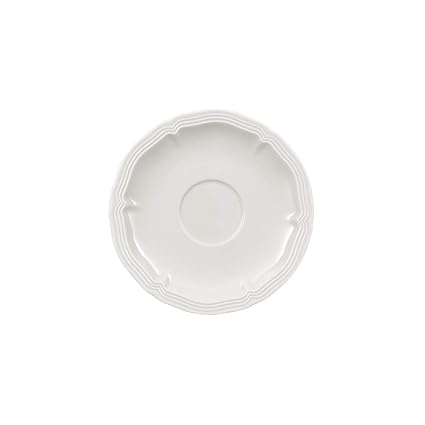 Villeroy & Boch Manoir Mocha/Espresso Saucer, 13 cm, Premium Porcelain, White