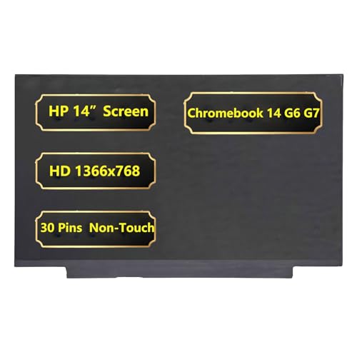 Jxjslp Replacement 14 inch LCD Screen for HP Chromebook 14 G6 G7 Series Laptop Non-Touch Screen HD 1366x768 30 Pin LCD LED Display