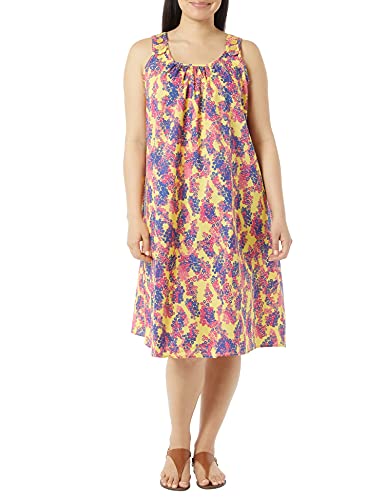 AmeriMark Sleeveless Shift Dress Print Sundress Coverup with Side Pocket