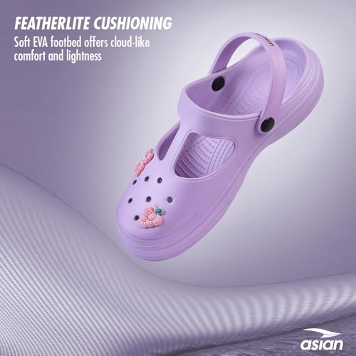 Image of ASIAN Women's INDIGO-07 Comfortable & Light Weight Clogs for Women | Stylish & Anti-Skid Sandals with Adjustable Back Strap for Adult | Waterproof & Everyday Use Mules for Girls and Ladies