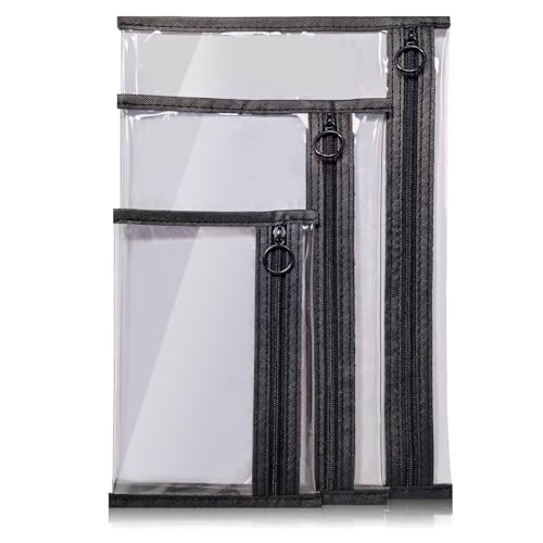 LMBTNCG TSA Approved Clear Toiletry Bags, 3 Pack Waterproof PVC Travel Organizer Pouches with Zipper, Transparent Makeup Cosmetic Cases for Airport Security