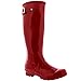 Womens Original Tall Gloss Winter Waterproof Wellies Rain Wellington Boots - 8 - DRE39 BL0039