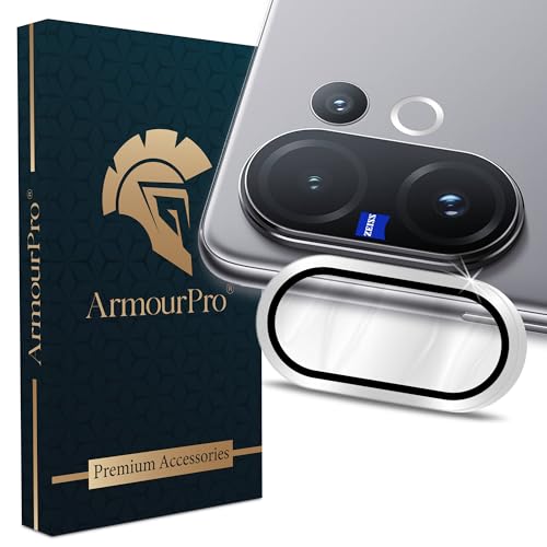 Image of ArmourPro Camera Lens Protector for Vivo V60 (6.77 Inches) Tough HD Individual Aluminum Alloy Rings 9H Camera Cover, Scratch-Resistant,Camera Lens Protection| Silver, 1 Pack