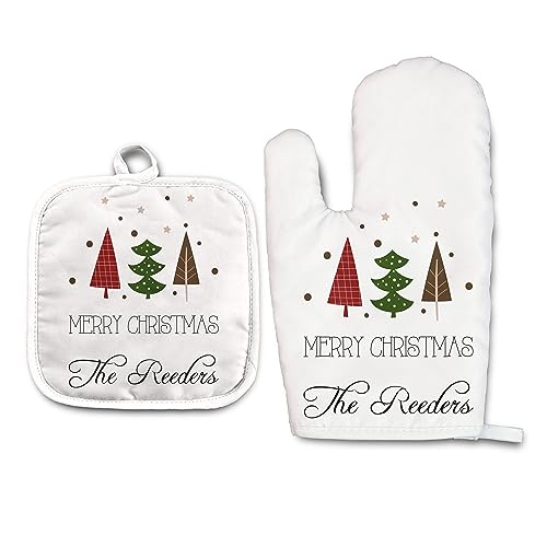 Personalized Oven Mitt and Pot Holder Set | Kitchen Gifts