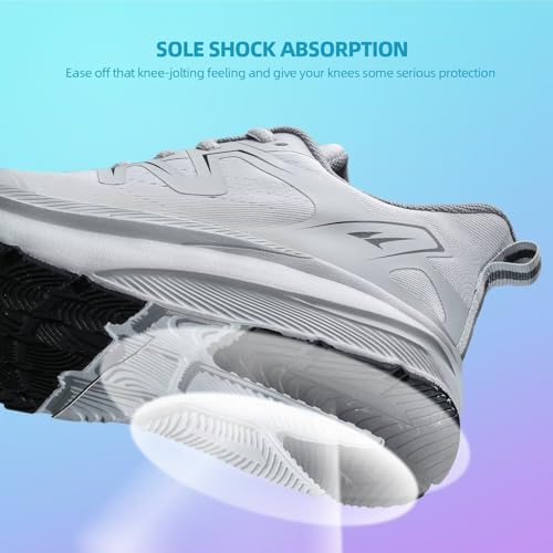 Image of KDN Men's Wide Toe Box Shoes Cushioned Road Running Shoes Non Slip Mens Walking Sneakers for Wide Feet Comfortable Athletic Gym Workout Shoes Wide Width