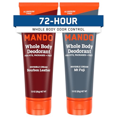 Mando Whole Body Deodorant For Men - Invisible Cream - 72 Hour Odor Control - Aluminum Fre... Mando Whole Body Deodorant For Men - Invisible Cream - 72 Hour Odor Control - Aluminum Fre...