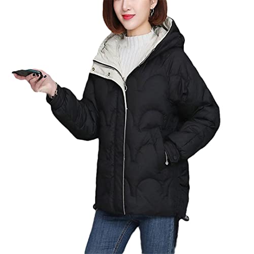 Veste d'hiver courte pour femme manteau noir en coton rembourré S