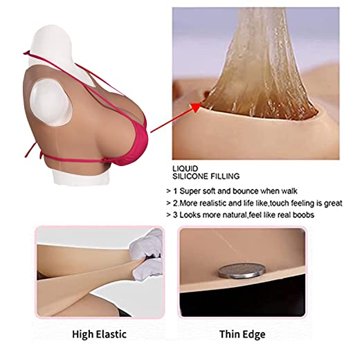 TransUnder Peitoral de silicone B-E para seios para Crossdressers, transgênero, Drag Queen, enchimen