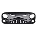 AMERICAN MODIFIED Front Hawke Grille Compatible with Jeep 2007-2018 Wrangler JK/JKU, Matte Black Mesh Grill w/DRL Turn Signal Lights