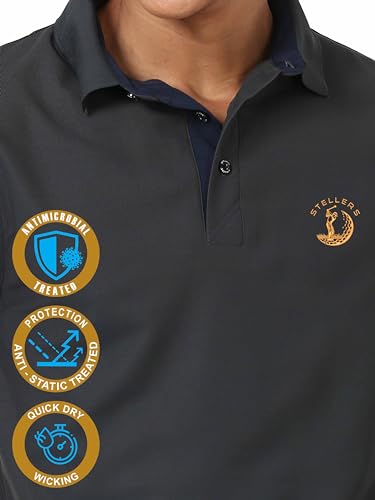 Image of STELLERS Men's Premium Polo T-Shirt's |Feather Touch Feel |Regular Fit| Odour Resistant| Anti-Static| Wrinkle Free | Quick Dry | Stretchable | Lightweight | Sweat-Proof
