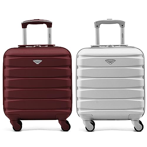 Flight Knight Suitcase Set of 2 Lightweight 4 Wheel ABS Hard Case Carry On Hand Luggage Approved for Over 35 Airlines Including easyJet, Maximum Size for KLM & Air France 55x35x25cm