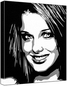 Helen Flanagan (100% Original Painting. Not A Print ) Acrylic Paint On Deep Framed Canvas (60 x 50 x 1.8 cm) 3-Colour Black/Grey/White-picture-14
