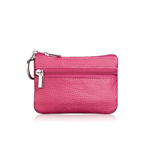 Delle donne Della Moneta Del Genuino Portafogli Femminili Regali Personalizzati Ragazze Cerniera Portamonete 2PCS rosa cuoio
