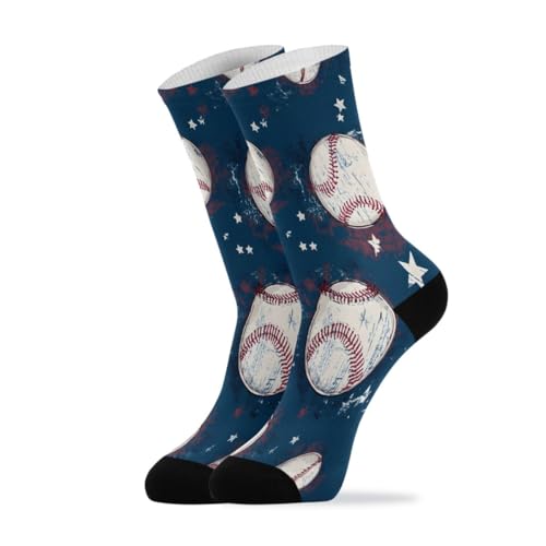 PENGYVV Retro-Baseballsocken, Unisex, Damensocken, athletisch, Sportsocken für Trainer, Damen und Herren