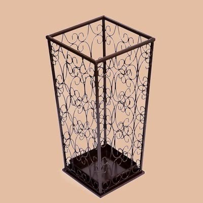 TATSEN Wroght Iron Rack Storage Barrels/Crtch Holder/Trekking Poles Barrel Hollow (Color : B)