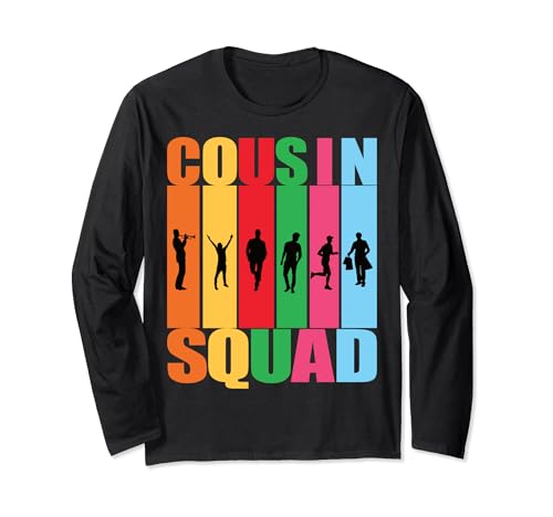 Cousin Squad Funny Matching Famiglia Cugino Ragazzi Uomini 2024 Maglia a Manica