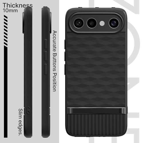 Image of Pikkme Back Cover for Vivo X300 FE 5G Camera Protection 3D Hexa Cube Design Silicone Protective Bumper Case (Black)