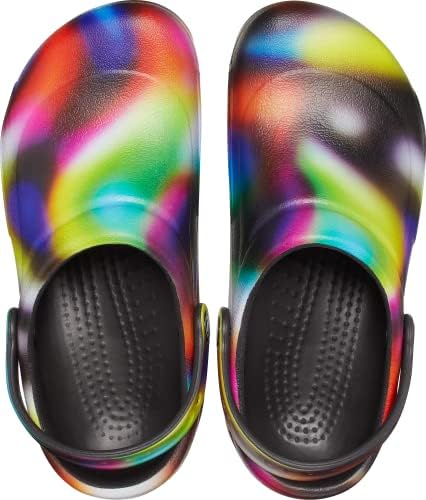 Crocs Unisex Bistro Graphic Clogs, Slip Resistant Work Shoes, Neon Tie Dye, Numeric_8 US Women | Image 3