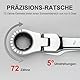 Jetech 8mm Flex-Kopf-Getriebeschlüssel, Industriequalität Flex-Ratschenschlüssel aus geschmiedetem, Cr-V,12-Punkt Flex-Kopf-Ratschen-Kombischlüssel, metrisch