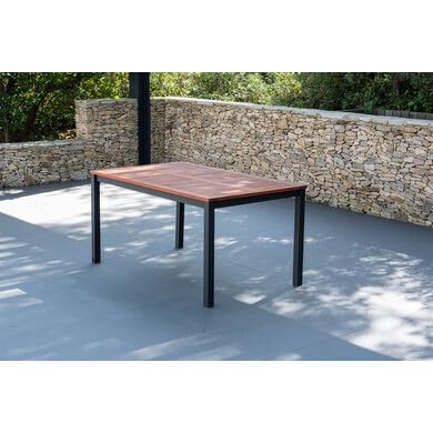 OOGarden - Table de Jardin Aluminium Eucalyptus 2 m pour 8 Personnes Barcelona