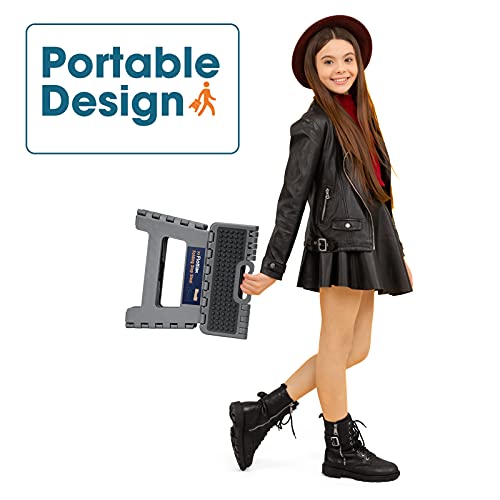 Image of Flottian 9 inch Folding Step Stool for Adults and Kids Holds Up to 300 lbs,Non-Slip Folding Stools with Portable Handle, Compact Plastic Foldable Step Stool for Bathroom,Bedroom, Kitchen Gray