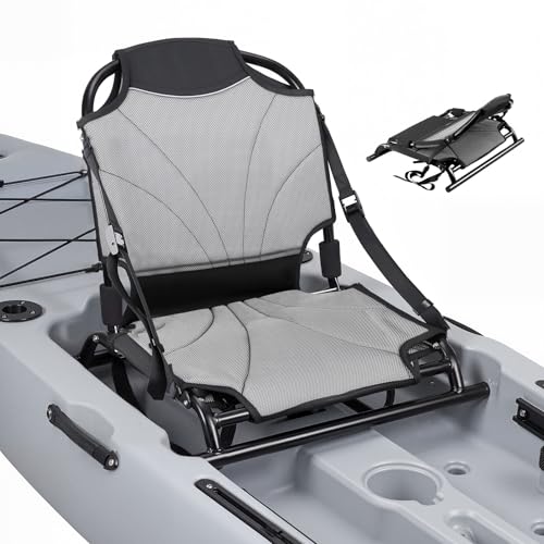 VEVOR Siège de Kayak Universel de 58x52,5x44,5 cm, Dosseret SUP Pliable, pour Paddle Planche à Pagaie Kayak Canoë Gonflable, avec Dossier Réglable, Cadre...