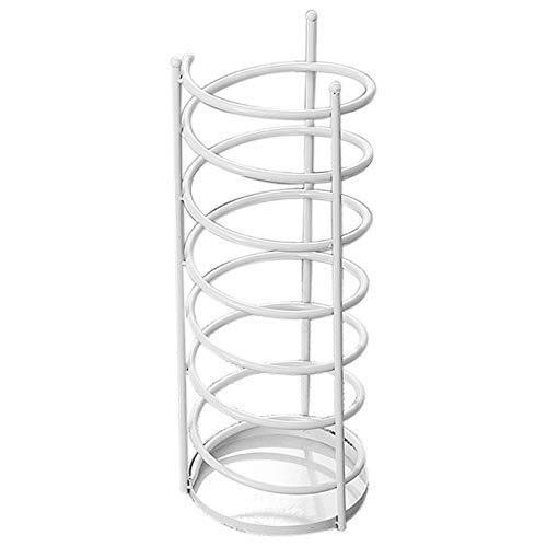 Porte-parapluie en métal blanc haut de gamme avec plateau de vidange épuré