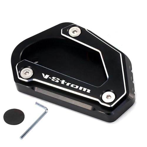 �T�C�h�X�^���h���� �ɓK������X�Y�L V-�X�g���[�� 650/XT V�X�g���[�� 650 DL650 2004-2020 �t�b�g�T�C�h�L�b�N�X�^���h �o�C�N�p �g��p�[�L���O�L�b�N�X�^���h�����p�b�h�v���[�g�y�_��(Black)