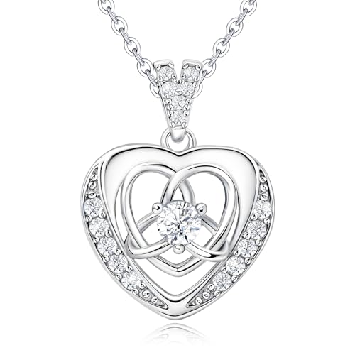 Image of Sterling Silver Pendant Necklace Charms Hypoallergenic Fashion Jewelry Dainty Valentines Day Birthday Gift for Women